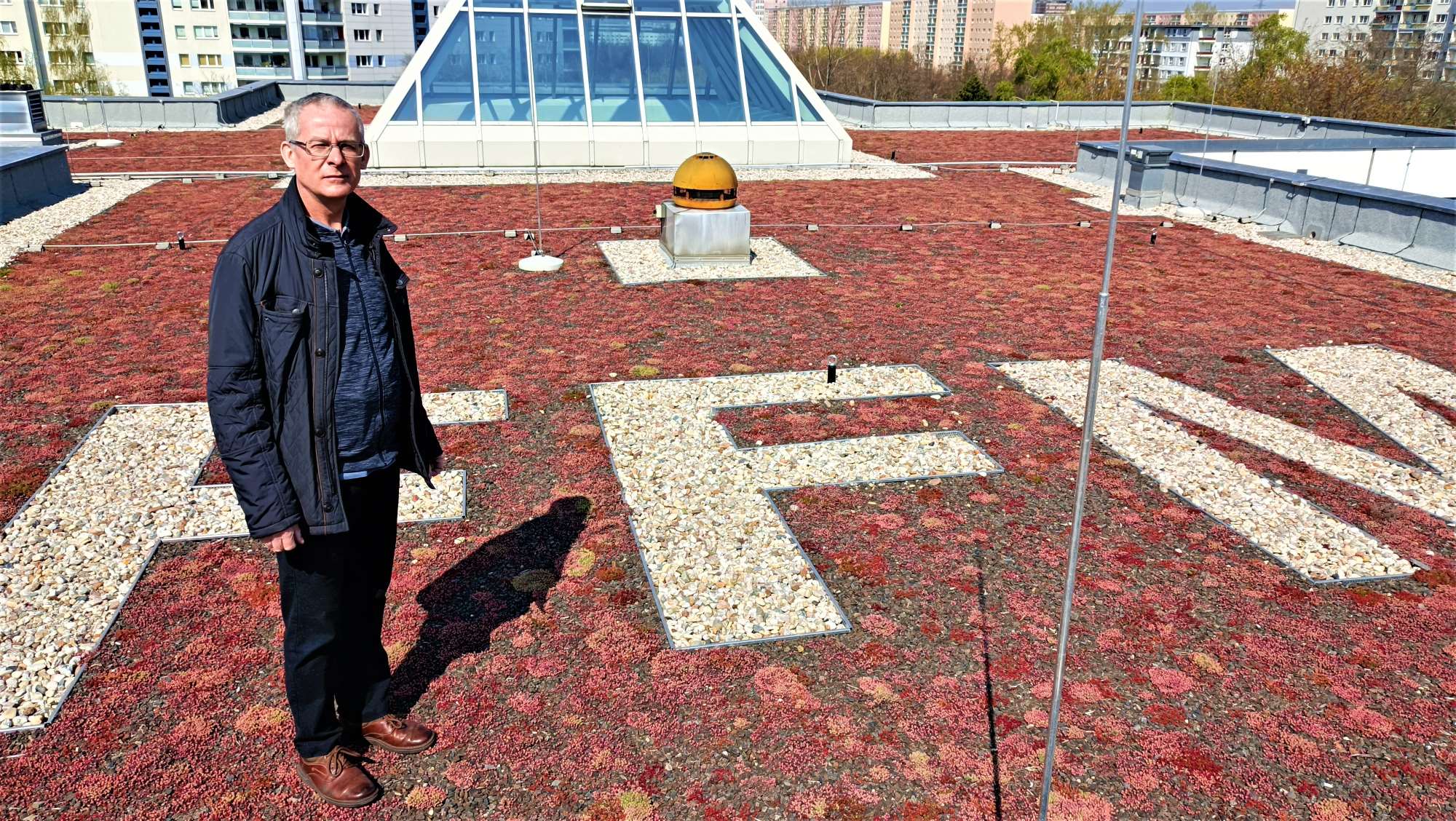Miroslaw Filzek auf dem FFM-Dach
